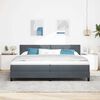 vidaXL Boxspringbed met matras Donkergrijs 200 x 200 cm Fluweel