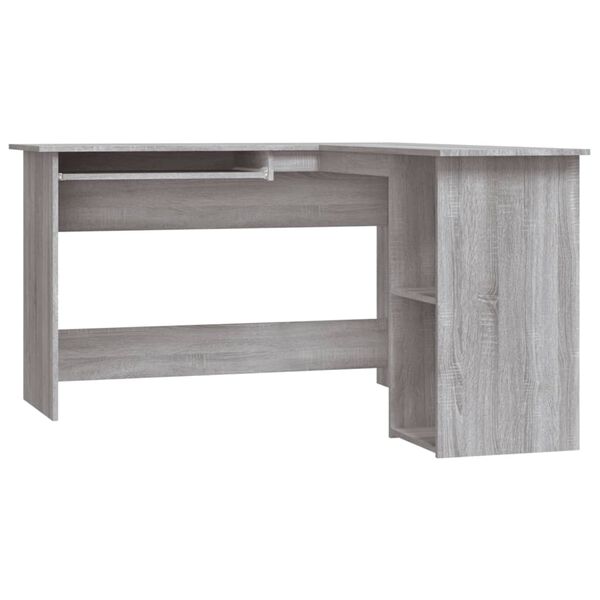 vidaXL Hoekbureau 120x140x75 cm bewerkt hout grijs sonoma eikenkleurig