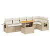 vidaXL 7-delige Loungeset met kussens poly rattan beige
