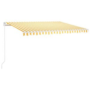vidaXL Luifel handmatig uittrekbaar 450x300 cm geel en wit