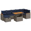 vidaXL 8-delige Loungeset met kussens poly rattan acacia grijs