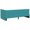 vidaXL Hoekbedframe met Matras met matras 2 pcs Turquoise Fluweel
