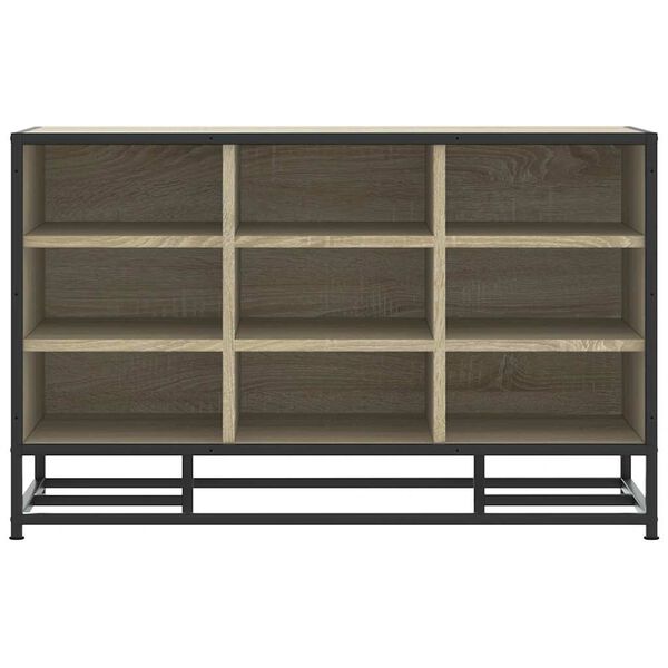vidaXL Schoenenbank 84x40x53,5 cm bewerkt hout en metaal sonoma eiken