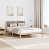 vidaXL Bedframe met hoofdeinde Taupe 140 x 190 cm Massief grenenhout