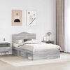 vidaXL Bedframe Grijs Sonoma 135 x 190 cm Massief grenenhout