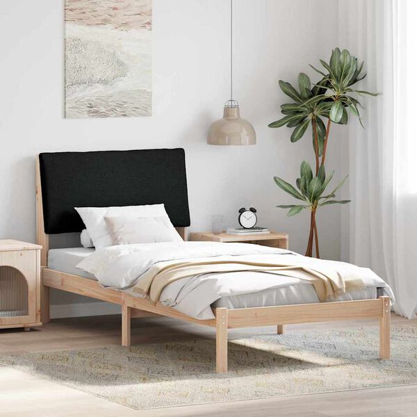 vidaXL Bedframe Bruin en zwart 100 x 200 cm Massief grenenhout