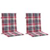 vidaXL Tuinstoelkussens 2 st 100x50x3 cm oxford stof ruitpatroon rood