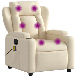 vidaXL Massagestoel verstelbaar stof cr&egrave;mekleurig