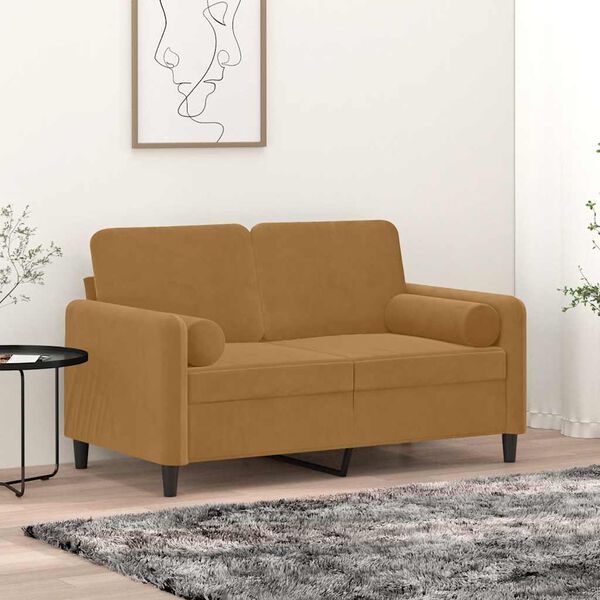 vidaXL Sierkussens 2 st 15x50 cm fluweel bruin