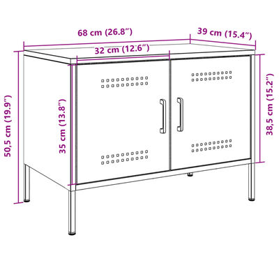 vidaXL Tv-meubelen 2 st 68x39x50,5 cm staal zwart