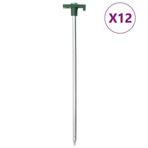 vidaXL Tentharingen 12 st 7 mm 25 cm gegalvaniseerd staal polypropeen