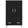 vidaXL Hoge kast 70x31x115 cm bewerkt hout zwart