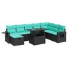 vidaXL 9-delige Loungeset met kussens poly rattan acacia grijs
