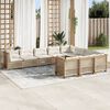 vidaXL 10-delige Loungeset met kussens poly rattan beige