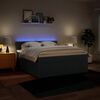 vidaXL Boxspring met matras stof blauw 180x200 cm