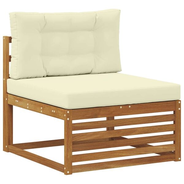 vidaXL Sofa-Sets 6 pcs Natuurlijk en Cr&egrave;me Massief Acaciahout