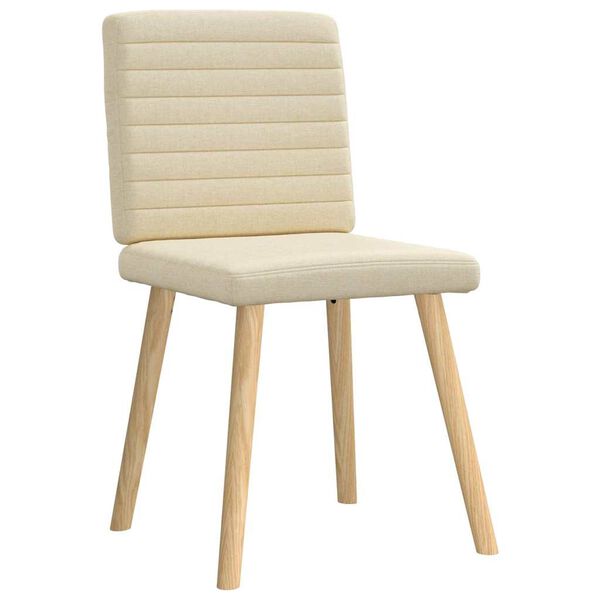 vidaXL Eetkamerstoelen 4 st stof cr&egrave;mekleurig