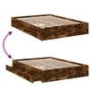 vidaXL Bedframe met lades bewerkt hout gerookt eikenkleurig 120x190 cm