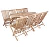 vidaXL Tuinmeubelset 9 st Naturel Massief Teakhout