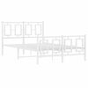 vidaXL Bedframe met hoofd- en voeteneinde metaal wit 120 x 190 cm