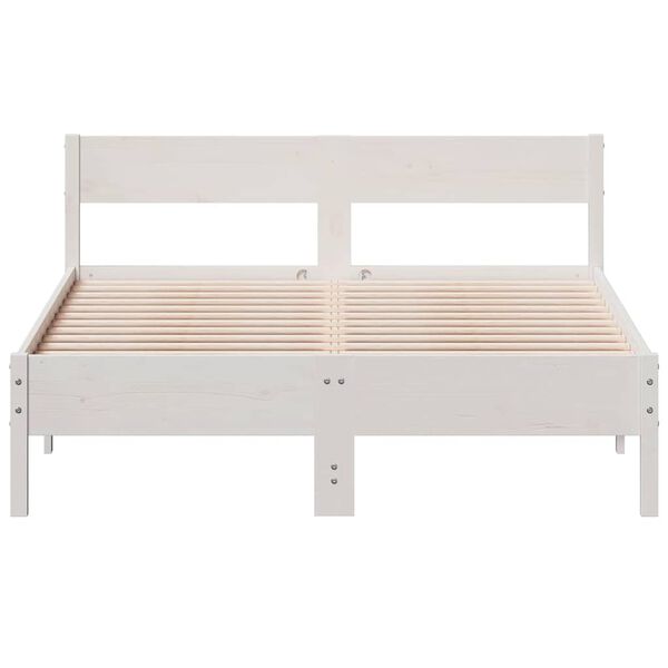 vidaXL Bedframe zonder matras massief grenenhout wit 150x200 cm