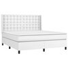 vidaXL Boxspring met matras en LED kunstleer wit 180x200 cm