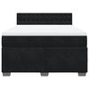 vidaXL Boxspring met matras fluweel zwart 140x200 cm