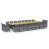 vidaXL 21-delige Tuinset met kussens poly rattan grijs