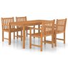 vidaXL 5-delige tuinset 160x80 cm massief teakhout