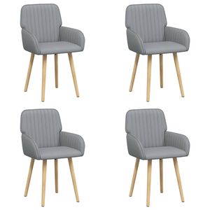 vidaXL Eettafelstoelen 4 st Stof Lichtgrijs 56,5 x 50 x 87,5 cm