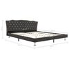 vidaXL Bedframe zonder matras stof donkergrijs 180x200 cm