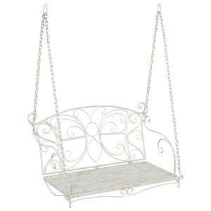 vidaXL Schommelbank Staal 105,5 x 61 x 56 cm Antiek wit