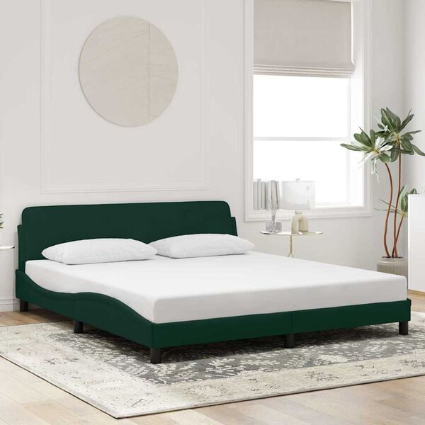 vidaXL Bedframe "Dover" 180x200 cm fluweel donkergroen
