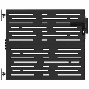 vidaXL Tuinpoort 85 x 100 cm Poedergecoat staal Zwart Vergrendelbaar