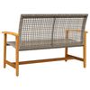 vidaXL Tuinbank 112 cm poly rattan en acaciahout grijs