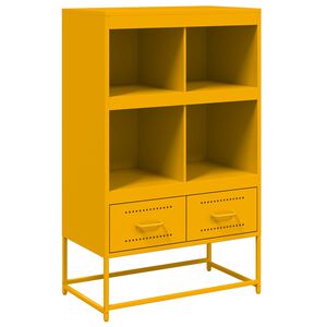 vidaXL Hoge kast 68x39x111,5 cm staal mosterdgeel