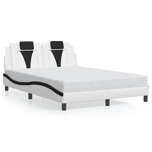 vidaXL Bedframe "Viana" zonder matras kunstleer zwart en wit 120x200 cm