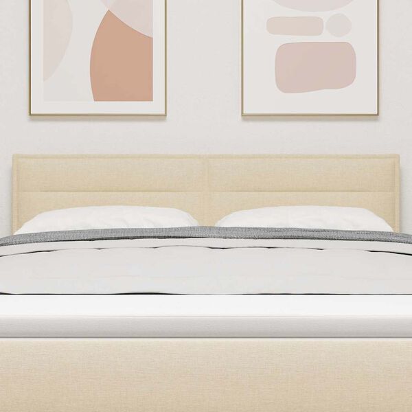 vidaXL Hoofdbord met hoofdeinde Cr&egrave;me 160 cm Nep Leer