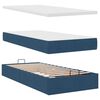 vidaXL Bed poef met matras en LED's 90x200 cm stof blauw