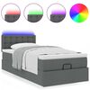 vidaXL Ottoman bed met matras en LED's 100x200cm stof donkergrijs