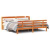 vidaXL Bedframe met hoofdbord massief grenenhout wasbruin 180x200 cm