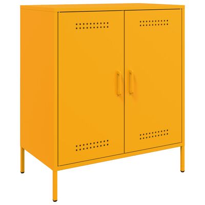 vidaXL Dressoir 68x39x79 cm staal mosterdgeel