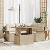 vidaXL Tuin Sofa Set met opslag 5 pcs Beige Poly riet