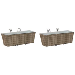 vidaXL Reling 2 st Grijs 50 x 17 x 17 cm Metaal