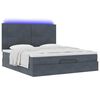 vidaXL Ottoman bed met matrassen en LED's 180x200cm fluweel