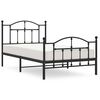 vidaXL Bedframe met hoofd- en voeteneinde metaal zwart 100x190 cm