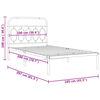 vidaXL Bedframe met hoofdbord metaal wit 100x200 cm