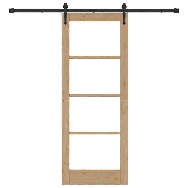 vidaXL Schuifdeur Natuurlijk en Zwart 78 x 202 cm