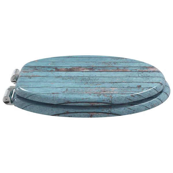 vidaXL Toiletbril Blauw 44 x 38 cm MDF-plaat