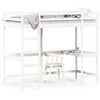 vidaXL Hoogslaper met bureau massief grenenhout wit 90x190 cm